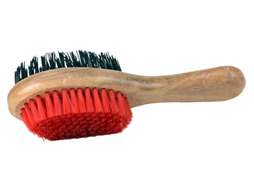 Kennel Double Sided Bristle Brush With Wood Handle